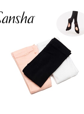 Sansha/三沙挖洞舞蹈袜成人芭蕾连袜裤脚底有洞儿童舞蹈袜子T90