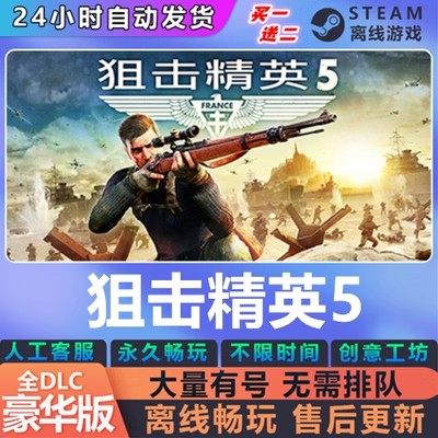 狙击精英5 STEAM离线游戏 送4321代 电脑单机 PC 全DLC包更新正版