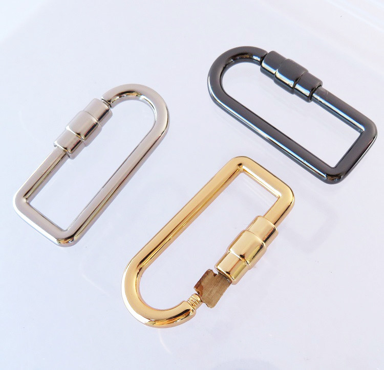 包包提手金属螺丝肩带勾扣黑金银色椭圆方长形扣五金配件弹簧