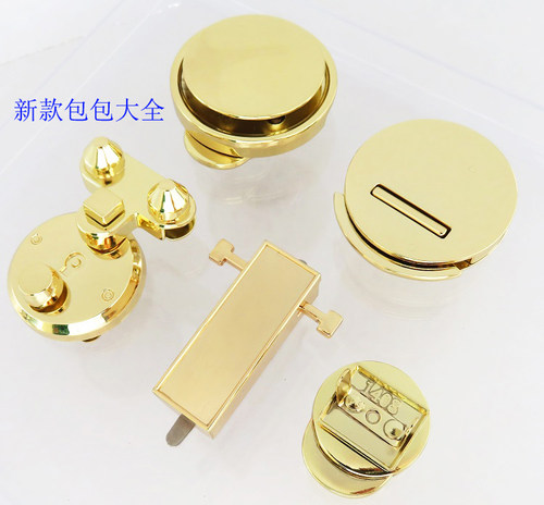 新款拎环真皮上下公母扣女圆形