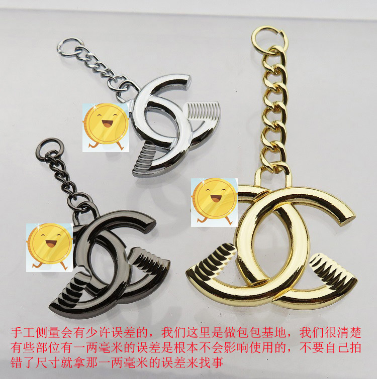 diy真皮双圆环五金黑色挂饰品