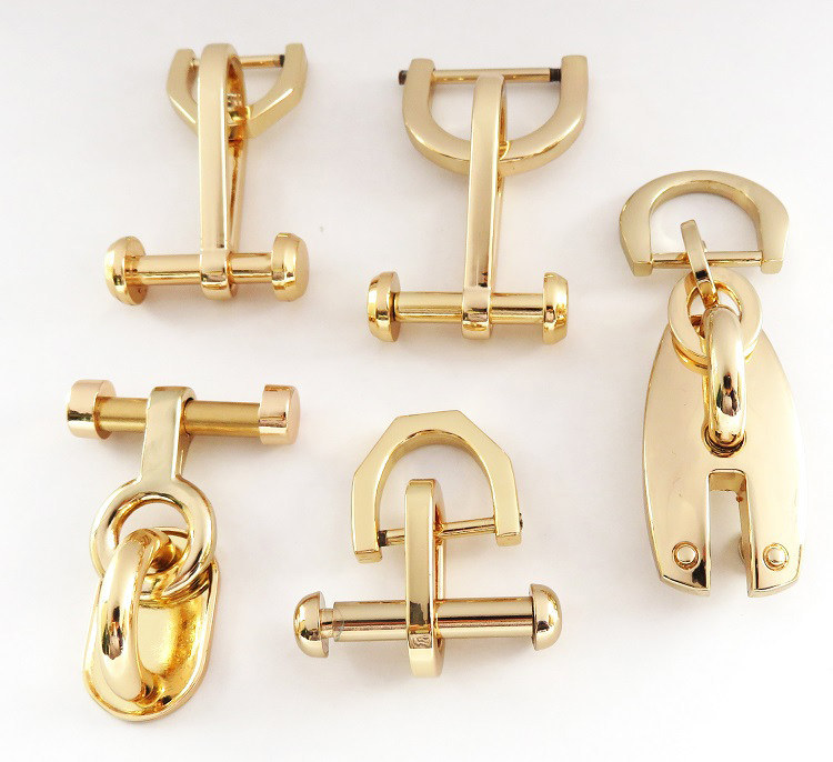 女箱包提手扣子五金配件螺杆螺帽D扣半圆可拆卸拱桥包带链条手挽