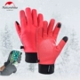 NH ngoài trời cộng với găng tay nhung ấm màn hình cảm ứng ngón tay dày lên mùa đông nam và nữ chạy cưỡi găng tay thể thao chống gió - Găng tay bao tay da nam