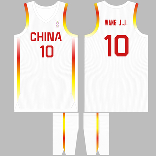 中国男篮球衣王俊杰10号赵睿8号胡明轩3号高诗岩0号美式篮球队服
