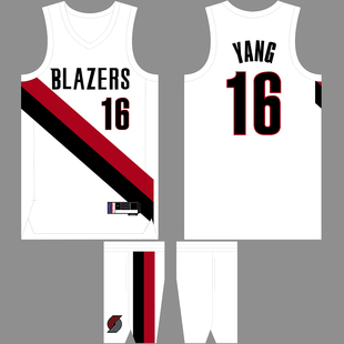 新赛季开拓者队球衣杨瀚森16号篮网队曾凡博12号定制比赛队服印号