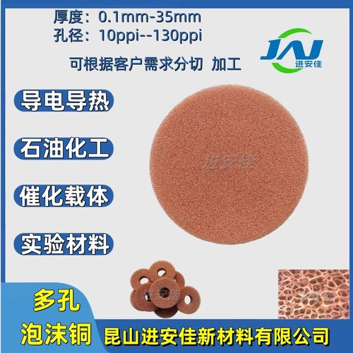 泡沫铜进安佳催化剂载体空气净化