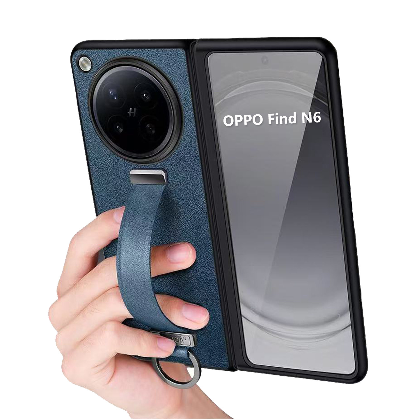 适用OPPO Find N6手机壳指环腕带防摔壳Findn6支架壳男oppofindn6皮质高档保护套时尚简约创意外壳薄款女