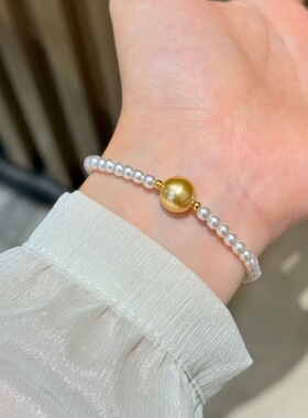 26新款s925银baby施家单颗南洋金珍珠手链女轻奢高级气质手串百搭