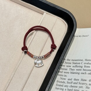 2026新款s999纯银小木马吊坠编织手绳手链女小众高级感本命年手串