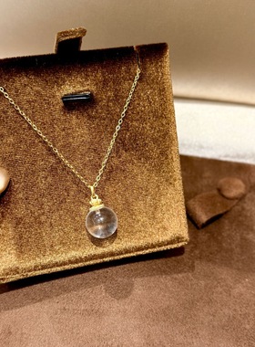 26新款s925纯银天然白水晶吊坠莲花项链女国风高级轻奢百搭锁骨链