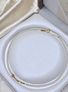 2026新款猫眼珠正圆施家珍珠项链女小众轻奢风个性百搭气质锁骨链