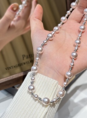 2026新款s925银施家珍珠车花珠满天星项链女优雅轻奢气质锁骨链