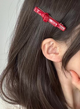 韩国进口发饰creation france金标蝴蝶结发夹简约打结鸭嘴侧边夹