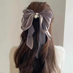 韩国东大门进口超仙超大发夹大号蝴蝶结后脑勺顶夹弹簧夹马尾夹子