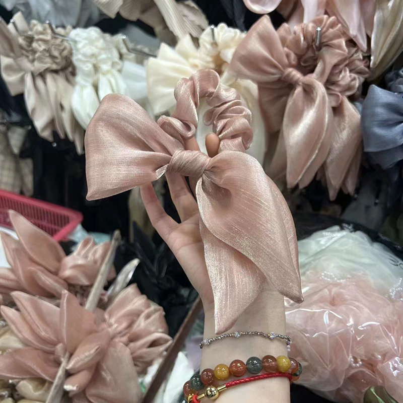 高级绸纱大蝴蝶结发圈大肠圈皮筋