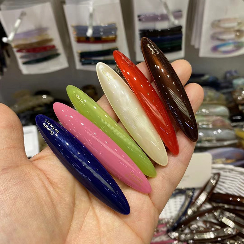 糖果色醋酸高级感柳叶发夹侧边夹