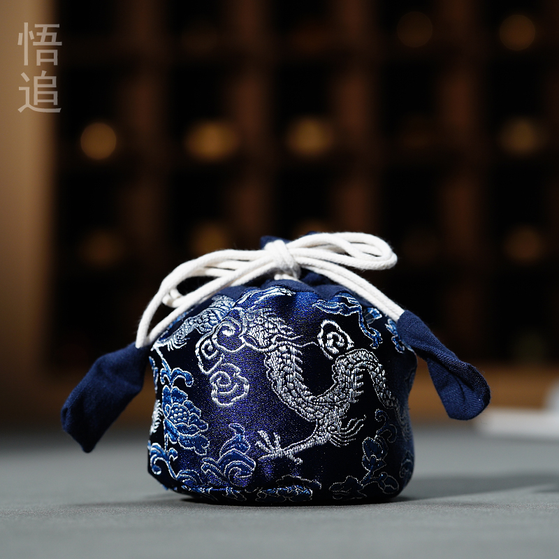 悟追加厚茶杯主人杯收纳布袋子手提茶具便携包装袋珠宝首饰文玩包