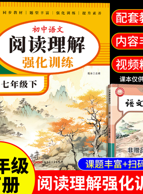 七年级下册阅读理解专项训练书人教版初中语文课外阅读强化训练题答题技巧模板文言文现代文古诗文初一上册同步练习册必刷题下册