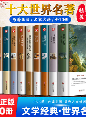 世界十大经典名著全10册 简爱书籍 基督山伯爵 巴黎圣母院 海底两万里 悲惨世界 呼啸山庄 傲慢与偏见 钢铁是怎样炼成的正版原著