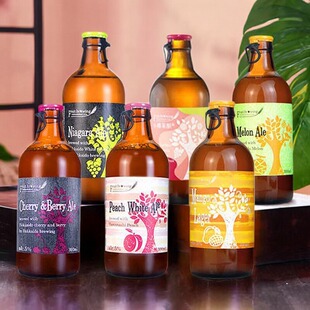 日本进口小樽果酿啤酒洋梨柠檬拉格蜂蜜苹果草莓艾尔葡萄精酿果啤