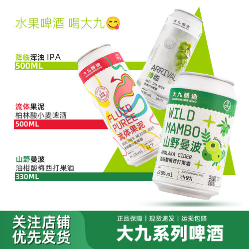 大九酿造精酿啤酒古斯酸啤果啤浑浊ipa330ml降临 流体果泥500ml