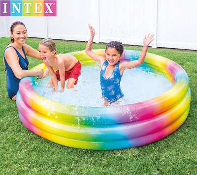 正品INTEX充气儿童游泳池 波波海洋球池 家庭戏水池 宝宝浴盆加厚