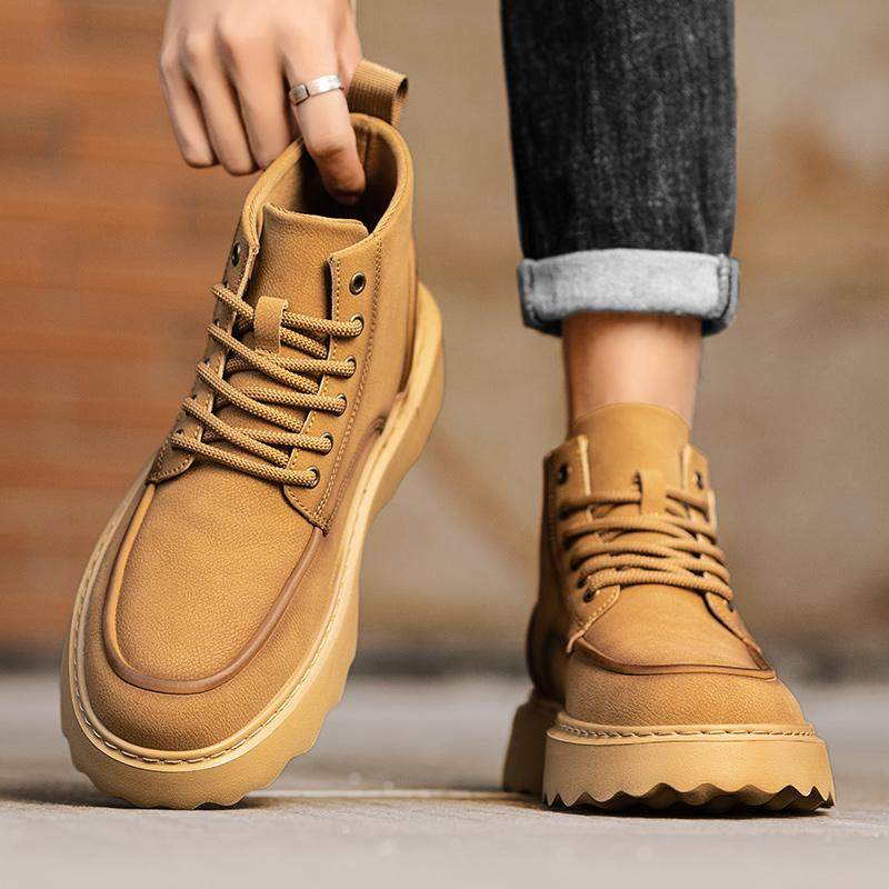 秋冬男靴2025新款厚底高帮马丁靴男款短绒二棉鞋男鞋冬季加绒鞋子