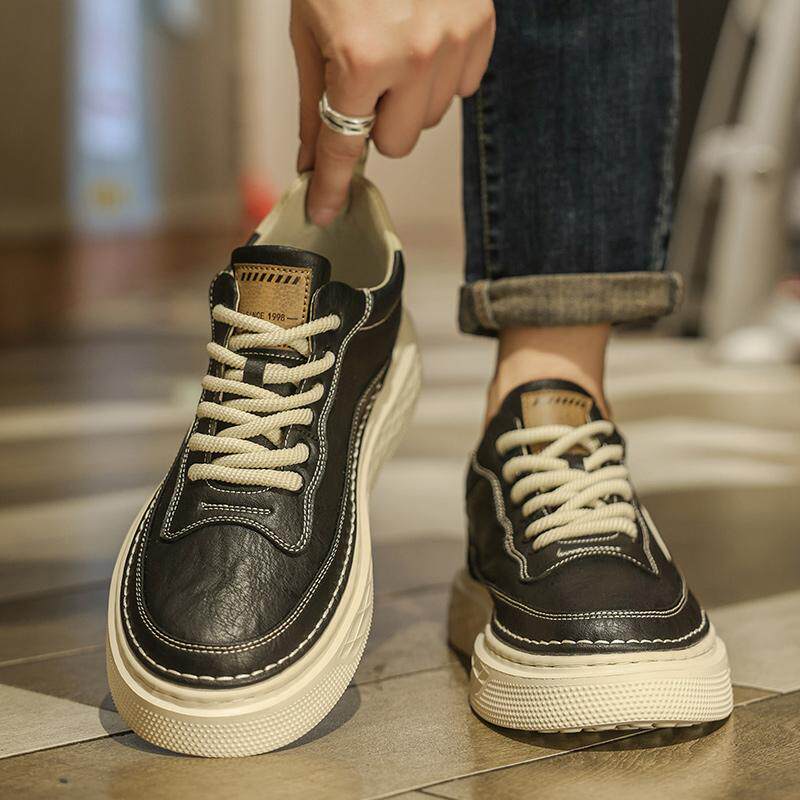 秋冬款男鞋秋款2024新款时尚男士休闲板鞋高级感痞帅皮鞋鞋子男款