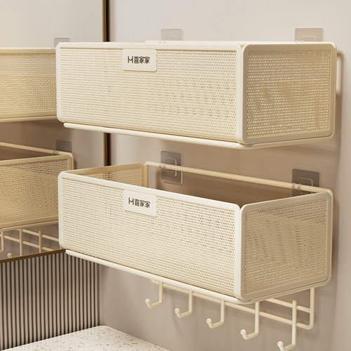 喜家家奶油风密网置物架