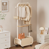 衣架落地卧室挂衣架奶油风家用铁艺简易晾衣架室内客厅移动衣帽架