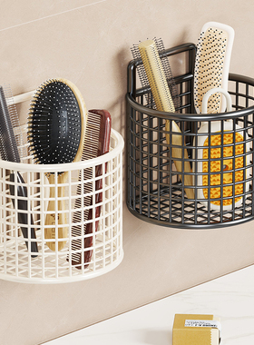 卫生间置物架浴室洗漱台免打孔壁挂式梳子收纳桶洗手间厕所收纳架