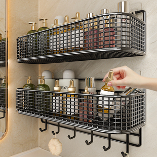 卫生间置物架免打孔厕所洗澡洗手间浴室用品墙上壁挂洗漱台收纳架