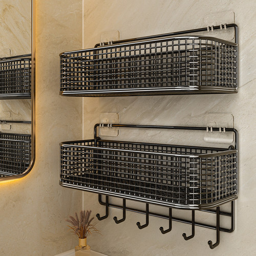 卫生间置物架免打孔浴室壁挂式厕所洗手间洗漱台墙上收纳架挂篮子 - 封面