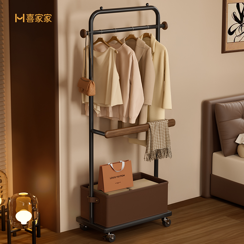 【次净衣衣帽架】加粗榉木横杆