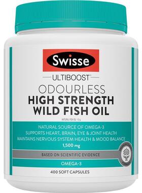 澳洲直邮进口Swisse野生深海无腥味鱼油1500mg 400粒欧米伽3+DHA