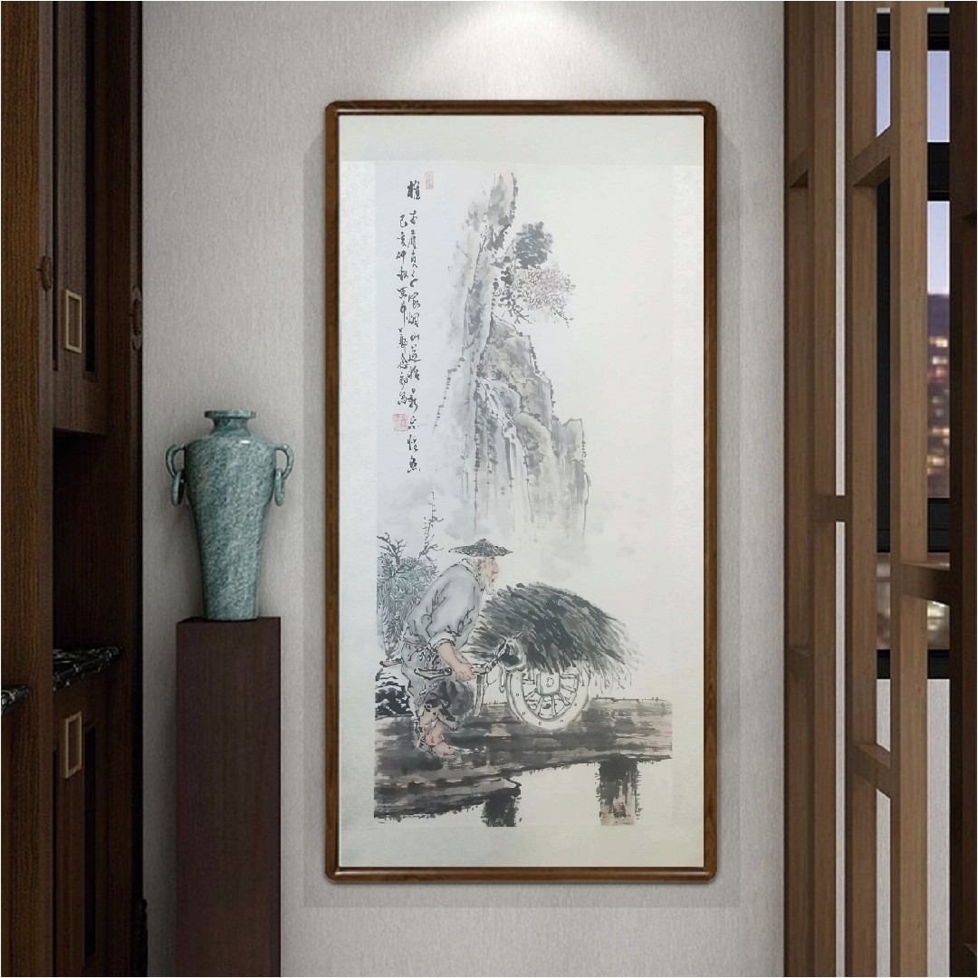 手绘国画水墨画现代装饰画人物画客厅走廊过道壁画