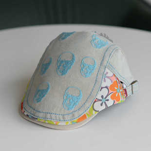 牛仔宝宝帽子春秋冬季街头儿童贝雷帽休闲小孩棒球帽前进帽鸭舌帽