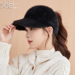 帽子女士秋冬季加厚保暖空顶帽新款时尚百搭休闲鸭舌帽街头棒球帽