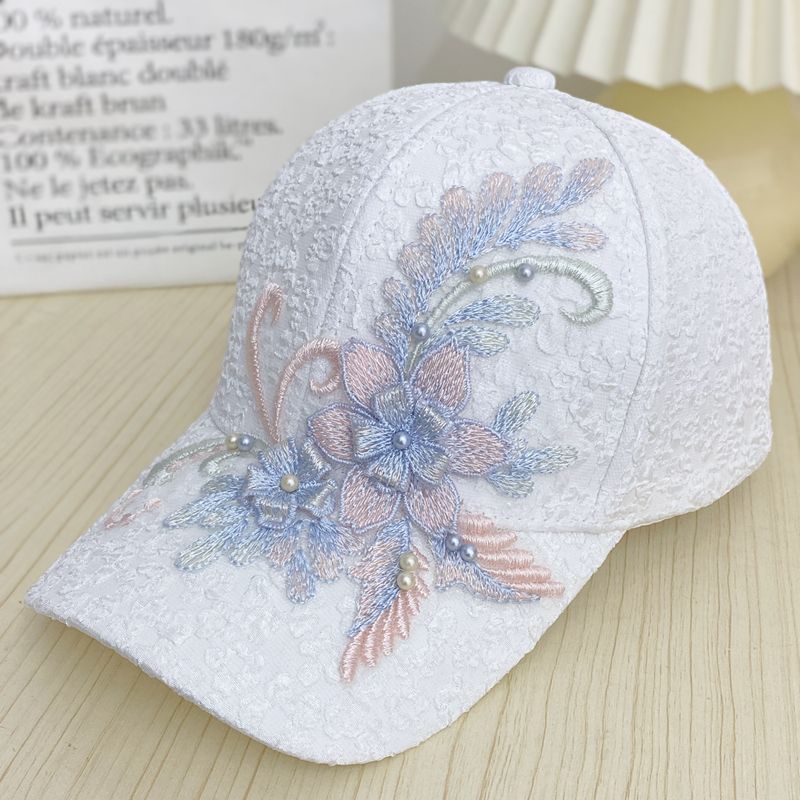 新款蕾丝花朵棒球帽女春夏季时尚百搭户外出游休闲防晒女士棒球帽