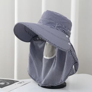 干农活骑车采茶帽子女春夏季遮脸防晒遮阳帽户外休闲沙滩太阳帽潮