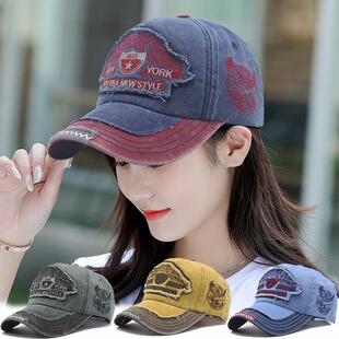 水洗做旧帽子女春夏秋季 百搭棒球帽情侣街头学生鸭舌帽男 休闲时尚