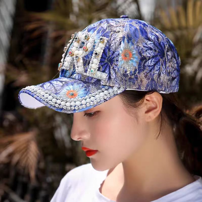 春秋帽子女韩版网红女棒球帽遮阳水钻潮牌休闲夏天百搭青年鸭舌帽