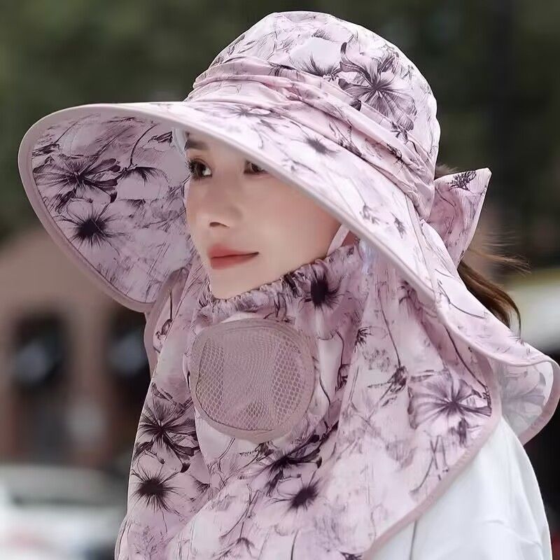 新款采茶帽女春夏季时尚百搭户外出游休闲遮阳防晒大檐帽太阳帽子