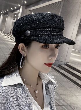 户外贝雷帽女时尚鸭舌帽秋冬季