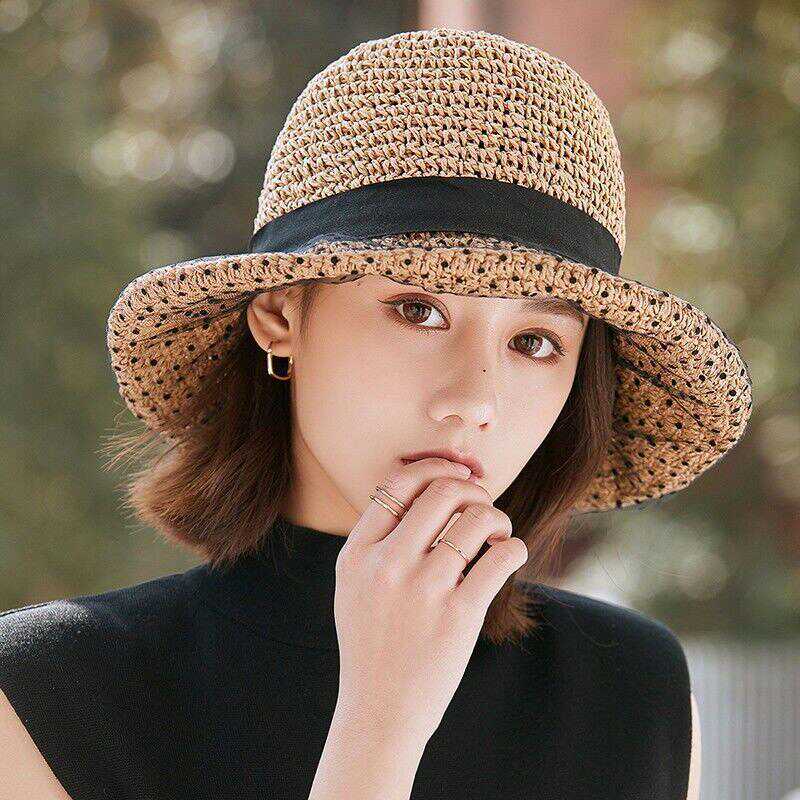 度假沙滩帽大帽檐女防晒网纱夏季