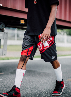 APHELION远日点国潮男夏五分薄复古街头运动沙滩印花刺绣速干短裤