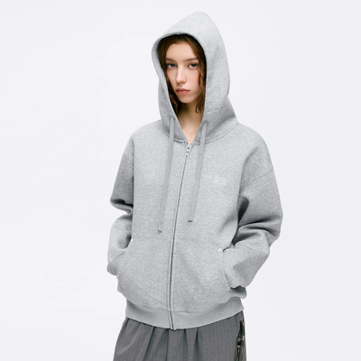 BONELESS连帽拉链刺绣保暖卫衣