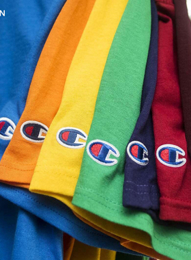 Champion冠军正品美版基础刺绣打底衫短袖t恤潮牌男女情侣款