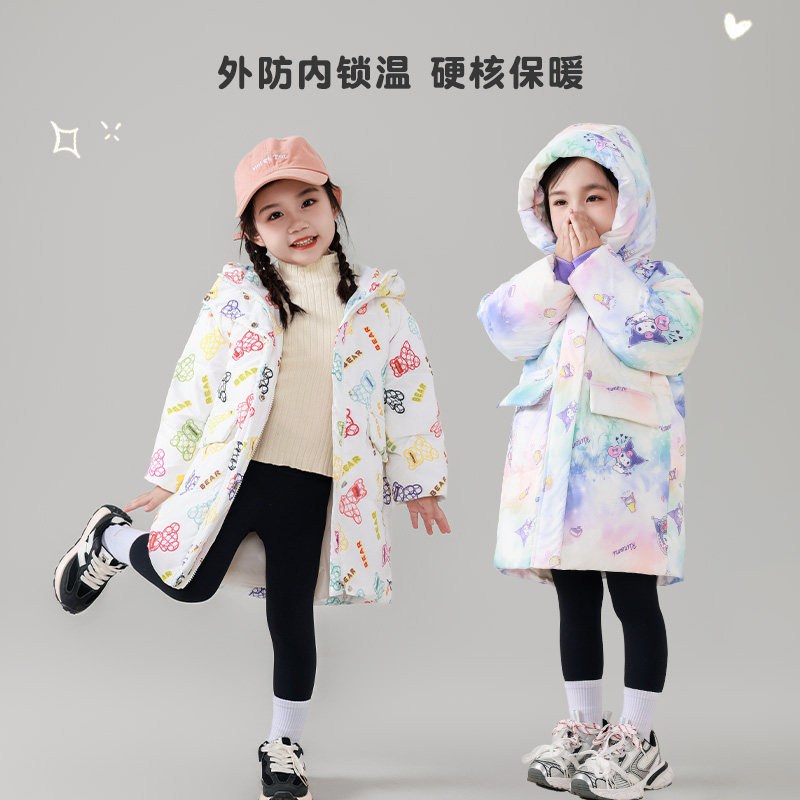 女宝宝羽绒服卡通可爱儿童羽绒服女童中长款韩版洋气中小童冬装