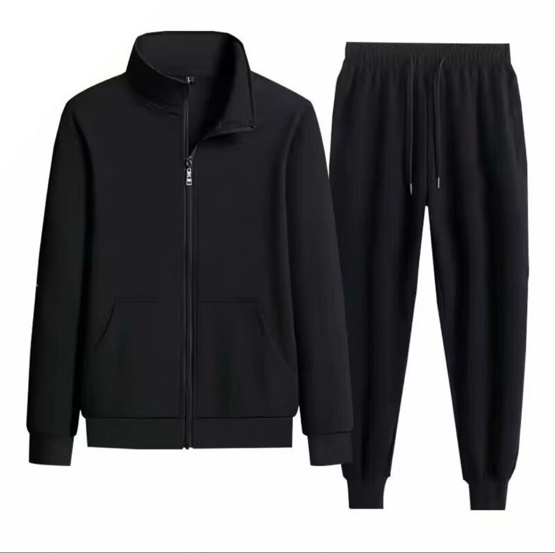 春秋休闲套装男休闲运动服立领开休闲运动套装